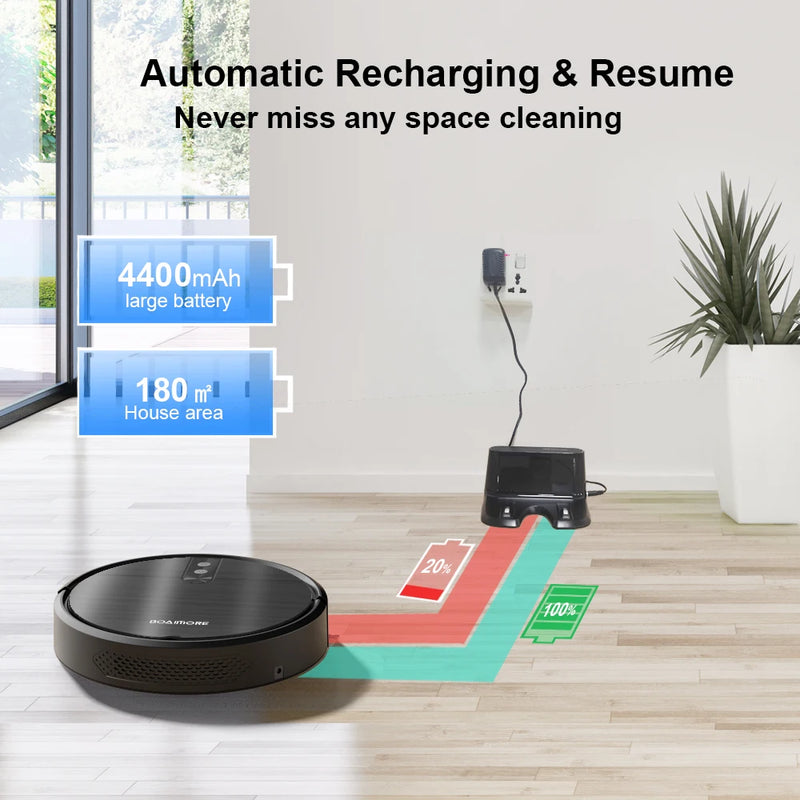 Aspirador Robô D3 – 3600Pa, App Inteligente, Limpeza a Seco e Úmido com Mapeamento