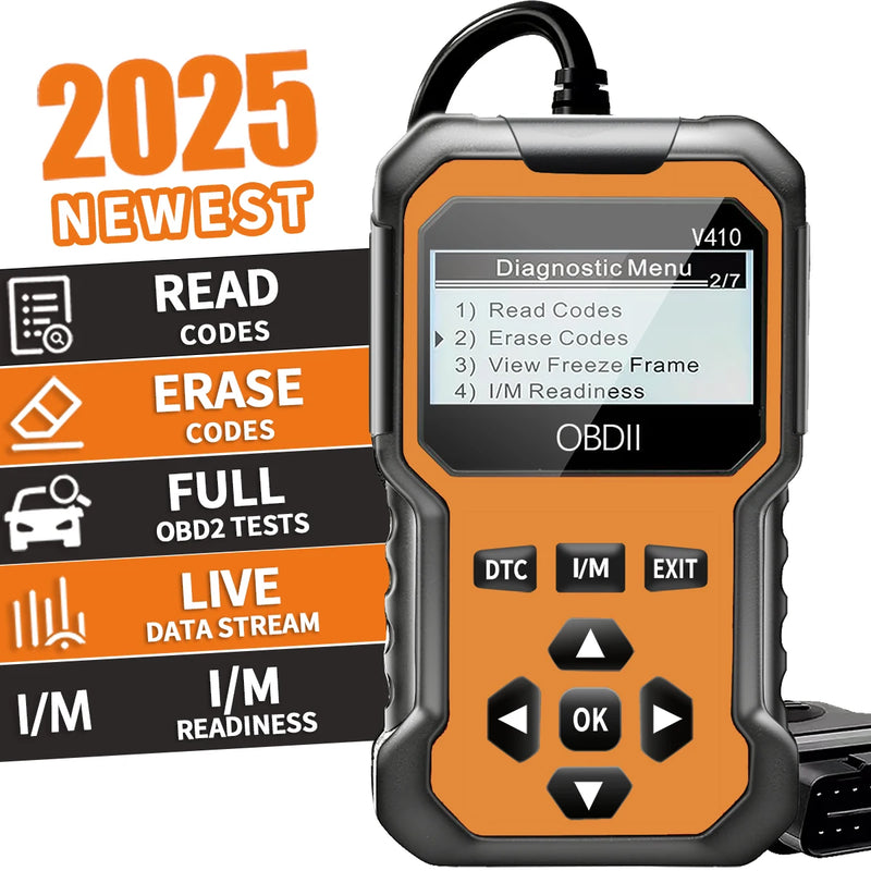 Outil de diagnostic automobile OBD2, lecteur de codes d'erreur moteur - Compatible avec toutes les voitures OBDII à partir de 1996