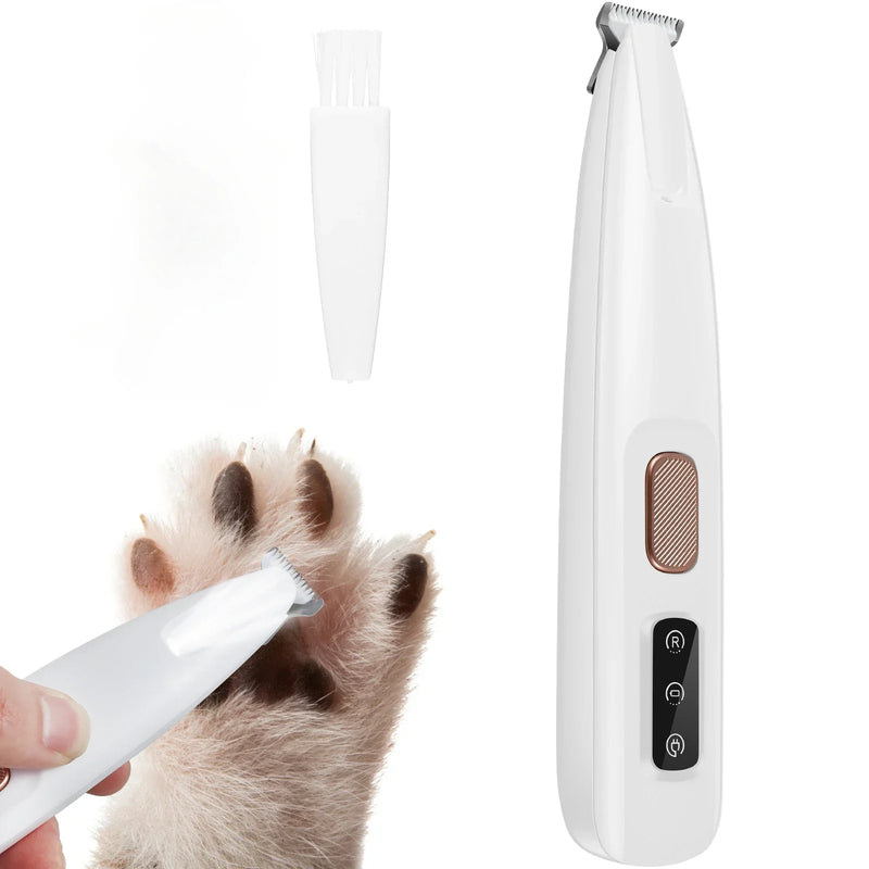 Aparador de Pelos para Patas com Luz LED – À Prova d’Água, Tela Digital e Lâmina Larga de 18mm – Ideal para Higiene Pet Profissional