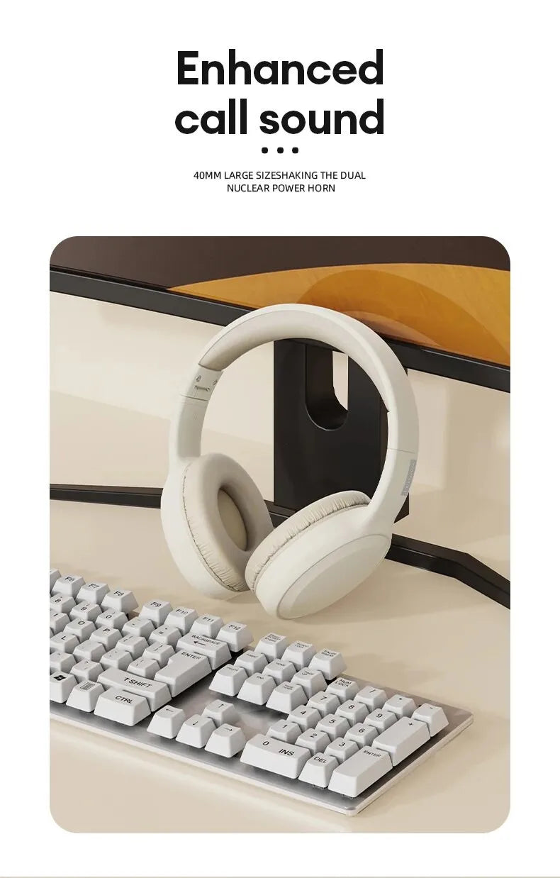 Fone de Ouvido Lenovo TH30 | Bluetooth 5.3 Dobrável | Microfone | Estéreo Potente para Música, Jogo e Esporte