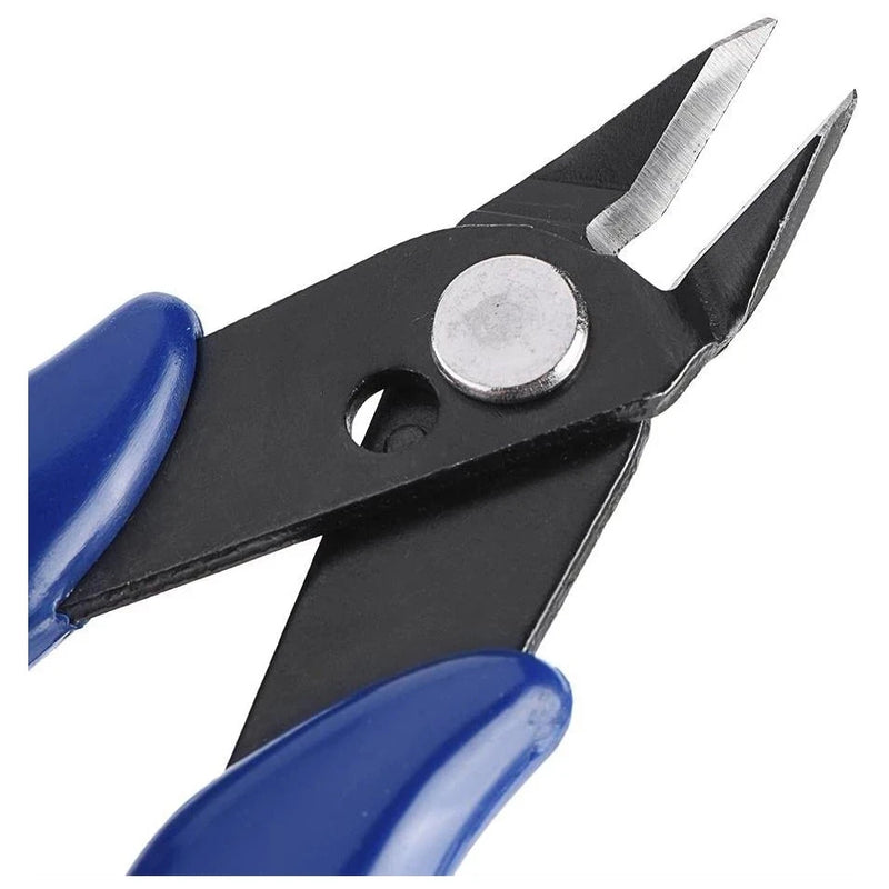Alicate de Corte Lateral PLATO 170 – Mini Ferramenta de Precisão para Fios, DIY e Eletrônica (Azul)