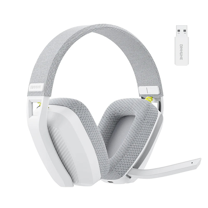 Fone de Ouvido Gamer BINNUNE | 2.4GHz Sem Fio + Bluetooth | Com Microfone para PS5, PS4, PC, Mac e Celular
