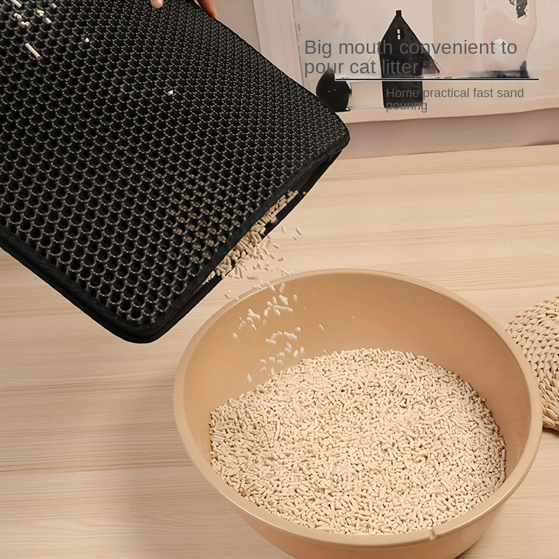 Tapis de litière pour chat – Grand, double couche, EVA imperméable | Collecteur de sable pour bac à litière