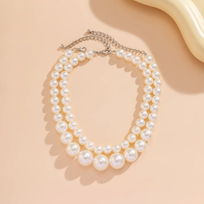 Elegante Colar Feminino de Pérolas Duplas para Viagens, Festas e Presentes - Modelo Trendy Europeu/Americano (802057)