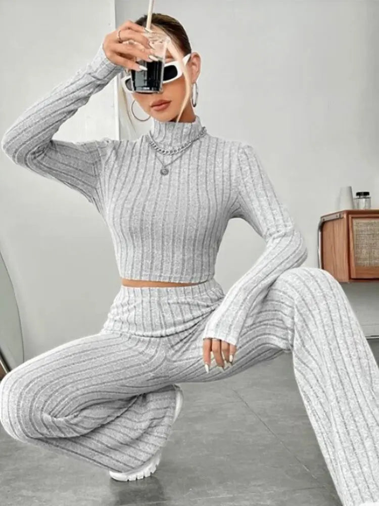 Ensemble slim basique pour femme en polyester à élasticité moyenne – À utiliser en toutes saisons