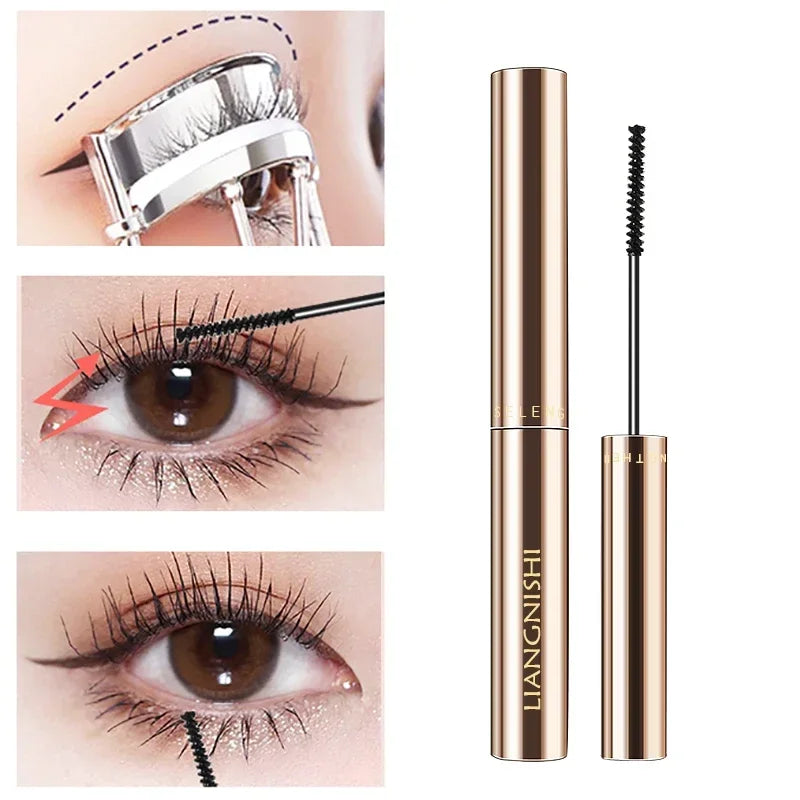 Matte Mascara with Silk Fibers – Long, Curled, Natural Lashes | Precision Brush, Quick Dry, Waterproof, Black &amp; Brown