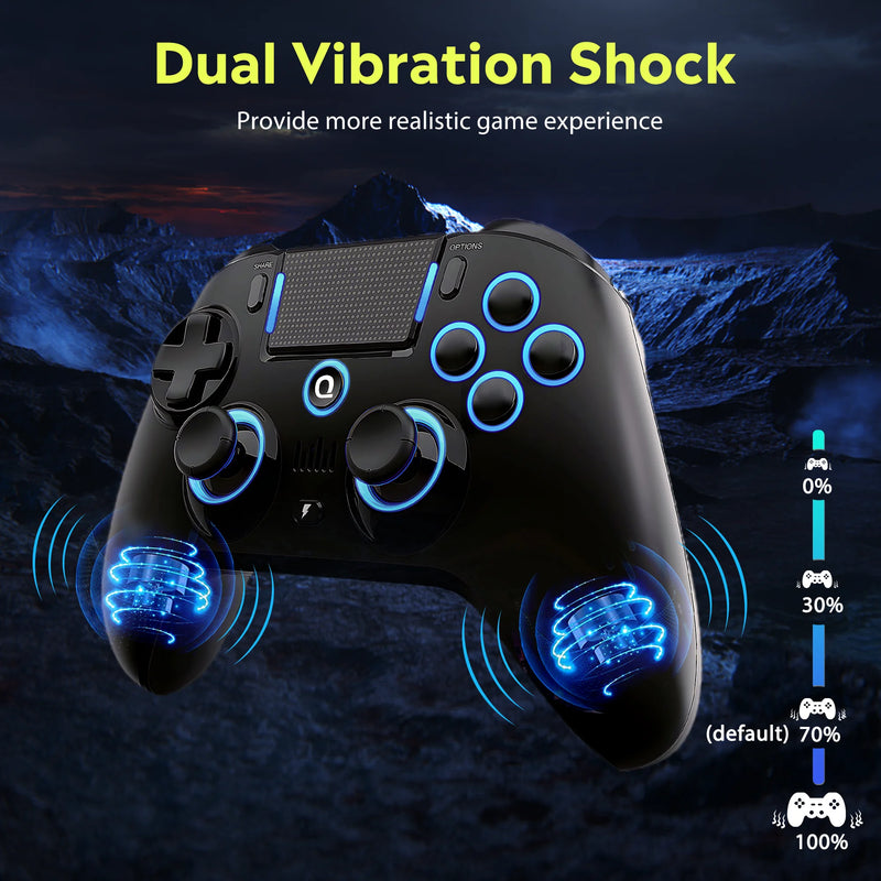 Controle Gamer QRD Spark N5 | Efeito Hall | LED RGB 9 Cores | Vibração Avançada | Compatível com PS5, PS4, PS3, PC, Android, iOS | Sem Fio