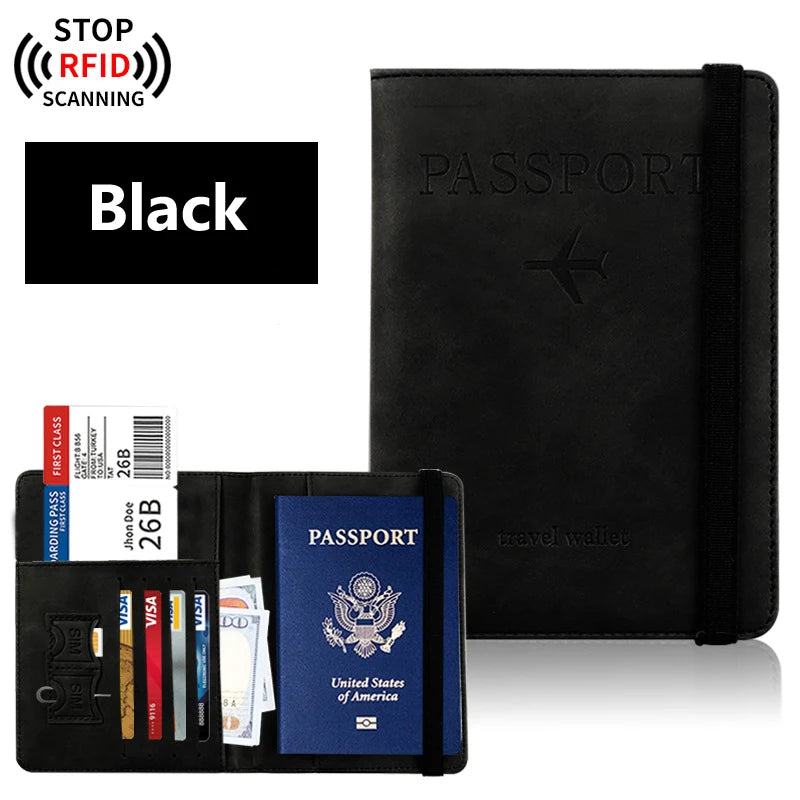 Étui de protection pour passeport de voyage avec compartiments pour documents et cartes