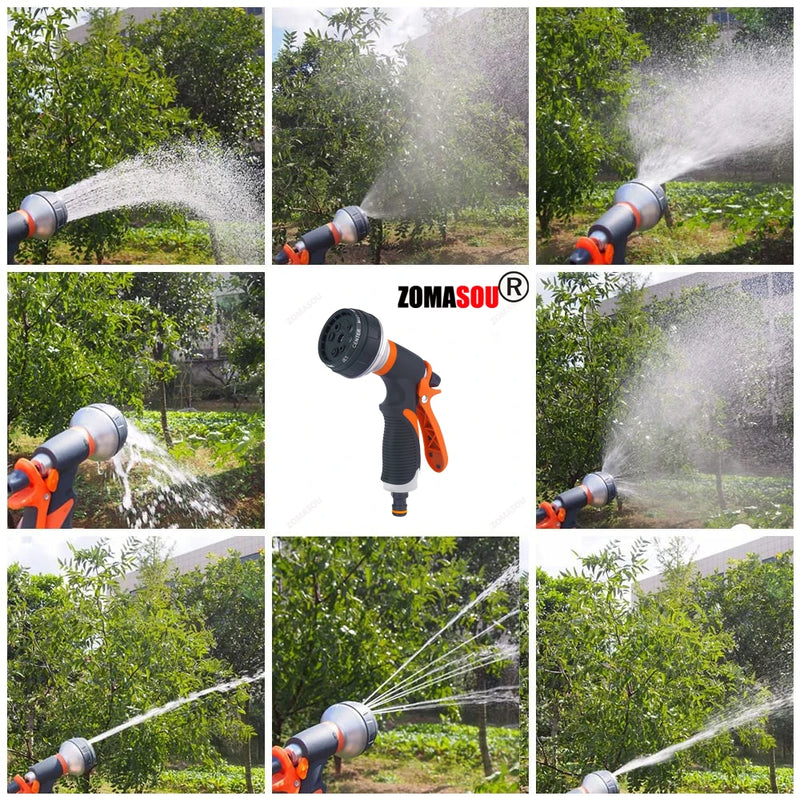 Bico de Mangueira ZOMASOU 8 Jatos | Pulverizador Alta Pressão com Trava | Jardim, Carro, Pet, Limpeza | Econômico e Confortável