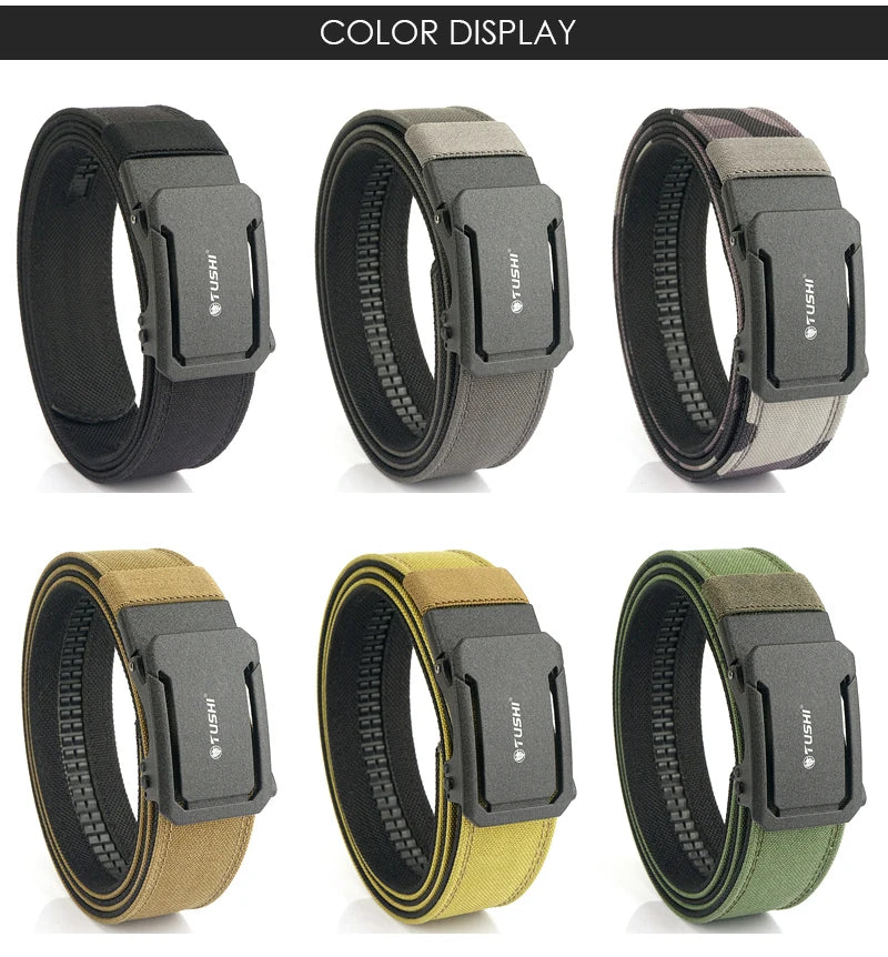 Ceinture tactique pour homme TUSHI VT220 – Nylon 1100D renforcé avec boucle automatique en alliage de zinc, réglable sur 120 cm, pour usage militaire et extérieur