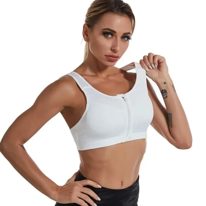 Soutien-gorge de sport pour femme avec fermeture éclair sur le devant – Séchage rapide, maintien élevé et confort