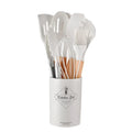 Kit 12 Utensílios de Cozinha em Silicone com Cabo de Madeira – Antiaderente e Resistente ao Calor