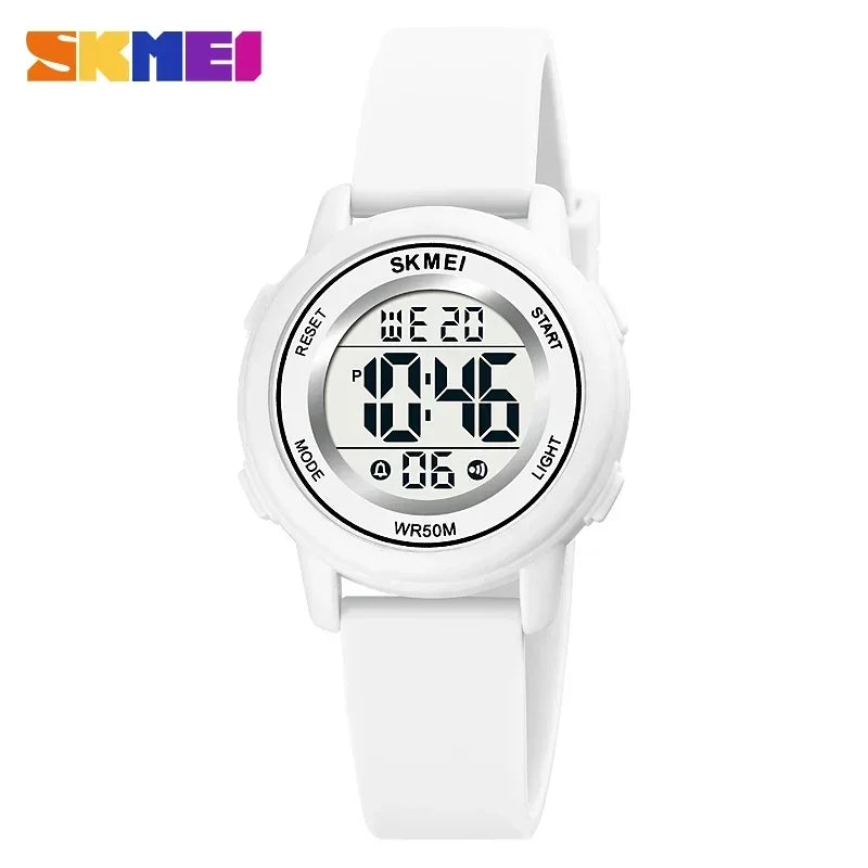 Montre LED colorée pour enfants SKMEI 1721 – Étanche, alarme et style sportif !