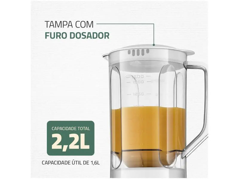 Liquidificador Mondial Pratic Power 550W – Copo 2,2L, Autolimpeza, 2 Velocidades + Pulsar