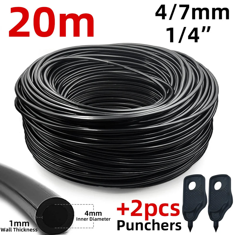 Sistema de Nebulização para Jardim 5–30m | Mangueira 1/4", Bicos de Bronze, Refrigeração e Irrigação para Estufas, Pátios e Áreas Externas