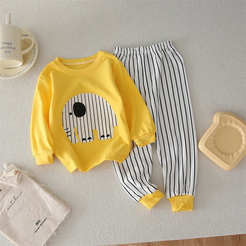 Conjunto Infantil de Algodão – Roupas de Inverno e Outono | Meninos e Meninas | Pijama ou Roupa de Dormir | Presente de Natal