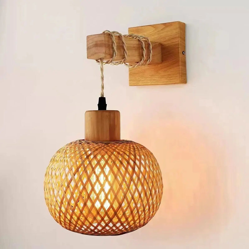 Lustre de Bambu Pendente Artesanal Natural para Sala Quarto Varanda