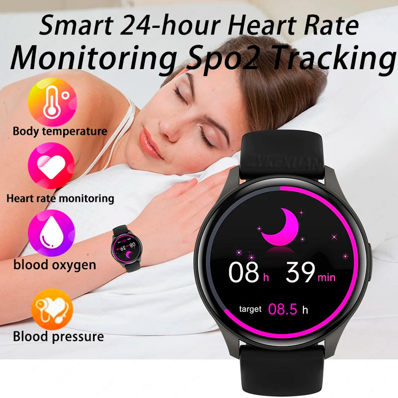 Smartwatch 1,43” AMOLED HD 2025 – Ligações Bluetooth – Compatível com Xiaomi Huawei – Masculino e Feminino