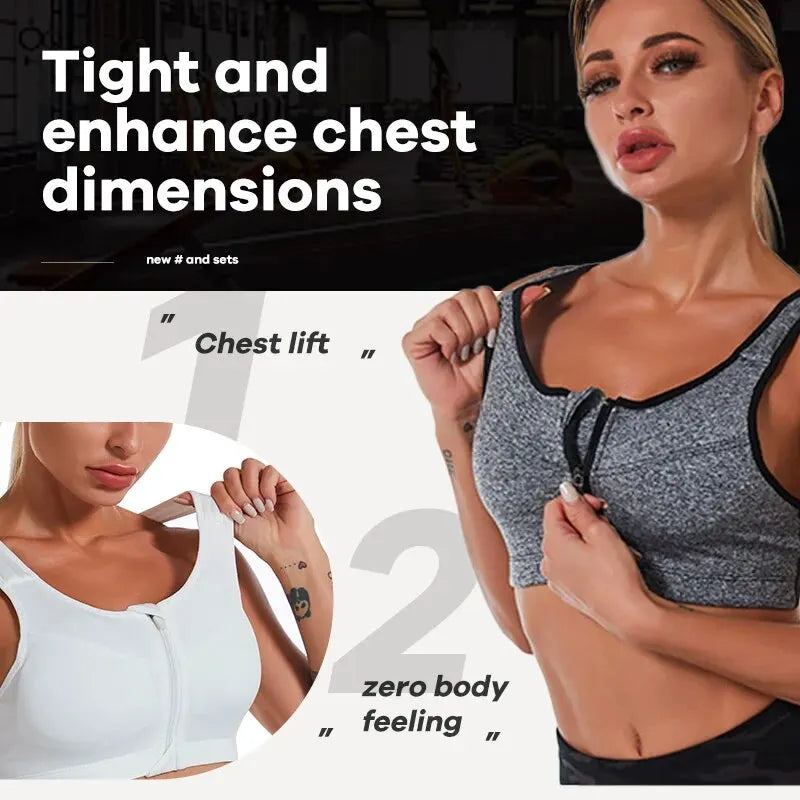 Soutien-gorge de sport pour femme avec fermeture éclair sur le devant – Séchage rapide, maintien élevé et confort