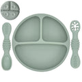 Ensemble en silicone pour enfants : assiette, cuillère à riz et bol avec ventouse et design amusant