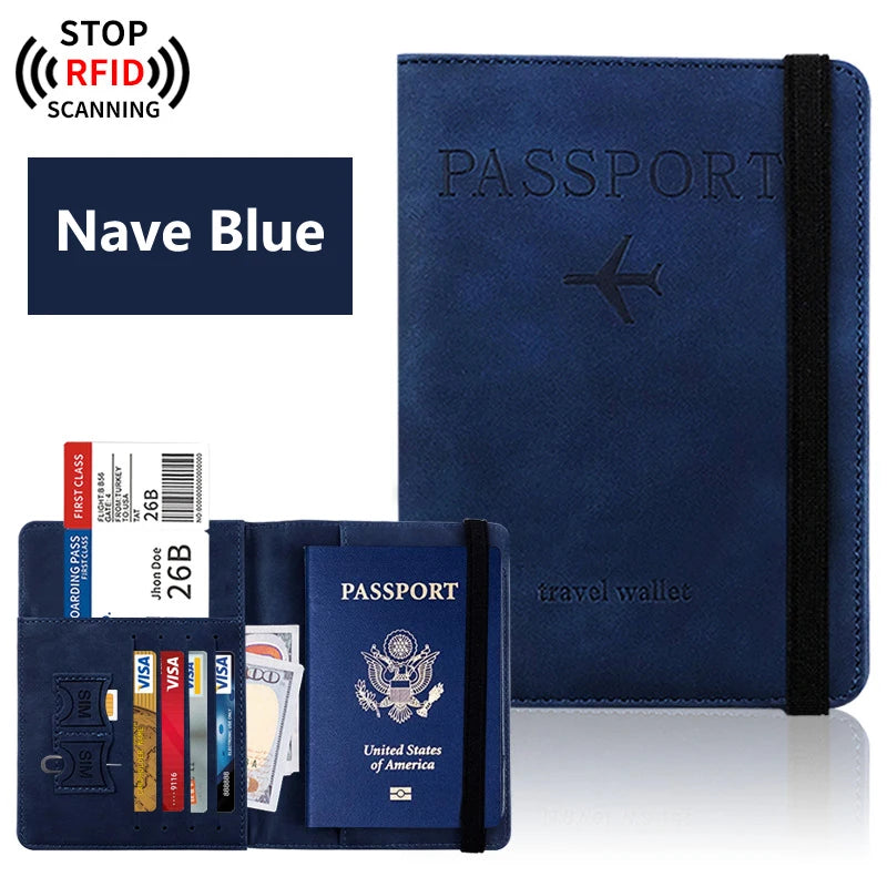 Étui de protection pour passeport de voyage avec compartiments pour documents et cartes