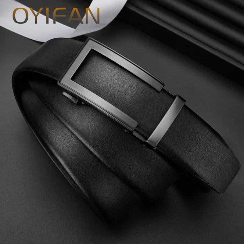 Cinto Masculino de Couro Legítimo com Fivela Metálica – Estilo Casual, Elegante e Durável | OYIFAN