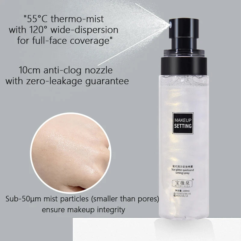 Spray fixateur de maquillage – Longue tenue, imperméable et résistant à la transpiration | Anti-gras, hydratation légère et fini naturel