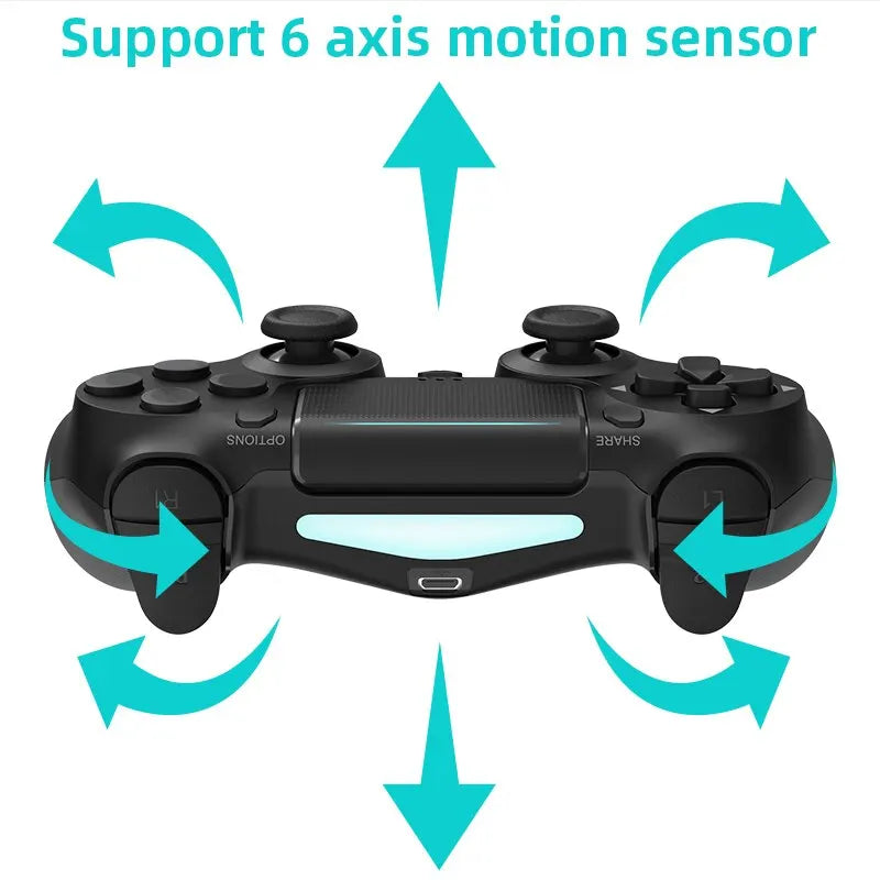 Controle Bluetooth Data Frog | Compatível com PS4, Slim, Pro, PC, Android, iOS | Sem Fio | Vibração Dupla | Gamepad Ergonômico