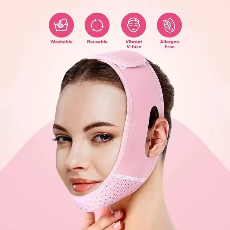 Faixa Modeladora Facial V-Line – Redutor de Papada, Lifting Facial e Rejuvenescimento | Reutilizável, Unissex, Pele Firme e Contorno em Forma de V
