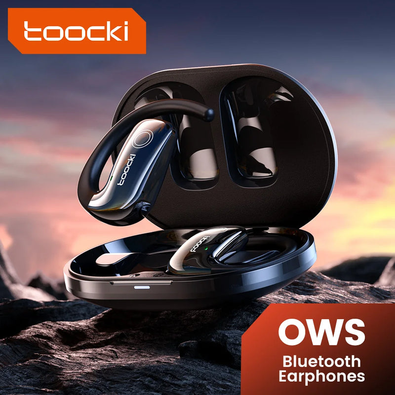 Fone de Ouvido Esportivo Toocki EJ11 | Bluetooth 5.3 | Aberto com Ganchos | IPX5 | Longa Duração | Ideal para Corrida e Treino