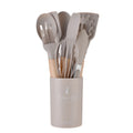 Kit 12 Utensílios de Cozinha em Silicone com Cabo de Madeira – Antiaderente e Resistente ao Calor