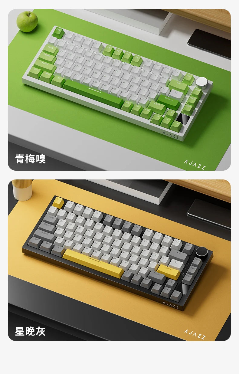 AJAZZ AK820 Pro Mechanical Gaming Keyboard | TFT Screen + Multifunctional Button | RGB | 2.4GHz, Bluetooth and USB Connection | Ideal for PC, Games and Office