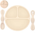 Ensemble en silicone pour enfants : assiette, cuillère à riz et bol avec ventouse et design amusant