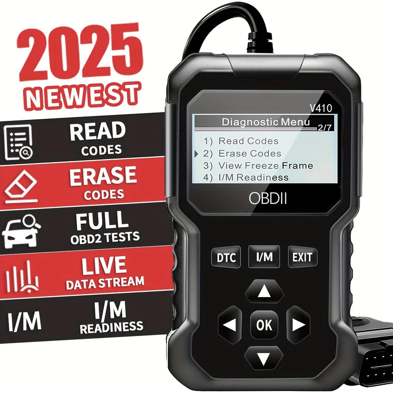 Outil de diagnostic automobile OBD2, lecteur de codes d'erreur moteur - Compatible avec toutes les voitures OBDII à partir de 1996