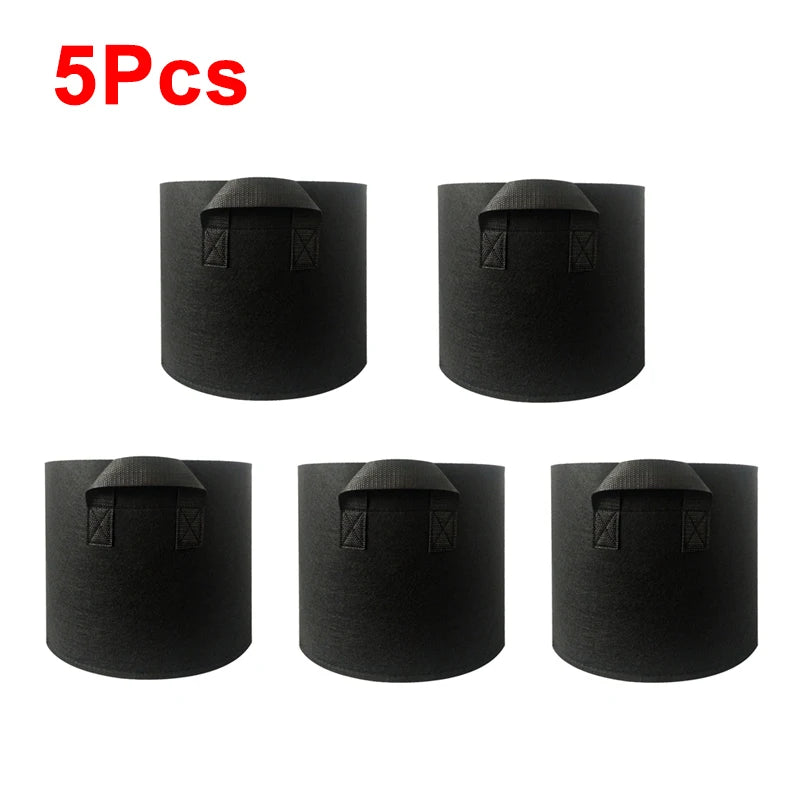 Sacos de Cultivo com Alças | 1 a 12 Galões | Tecido Respirável | Hortaliças, Flores, Ervas | Reutilizável e Resistente | Jardim e Varanda