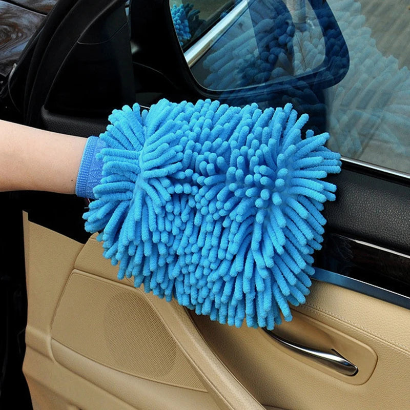 Double-Sided Chenille Car Wash Glove | Soft and Thick Plush | Car Cleaning Accessory