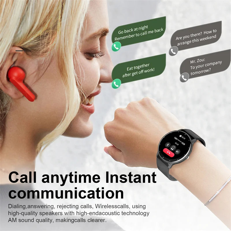 Smartwatch LIGE ZL02 (Novo Modelo) - Chamadas Bluetooth 5.2, Tela Full Touch, Fitness Tracker, IP67
