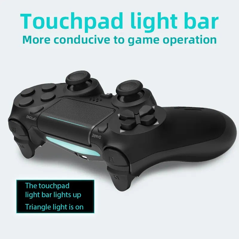 Controle Bluetooth Data Frog | Compatível com PS4, Slim, Pro, PC, Android, iOS | Sem Fio | Vibração Dupla | Gamepad Ergonômico