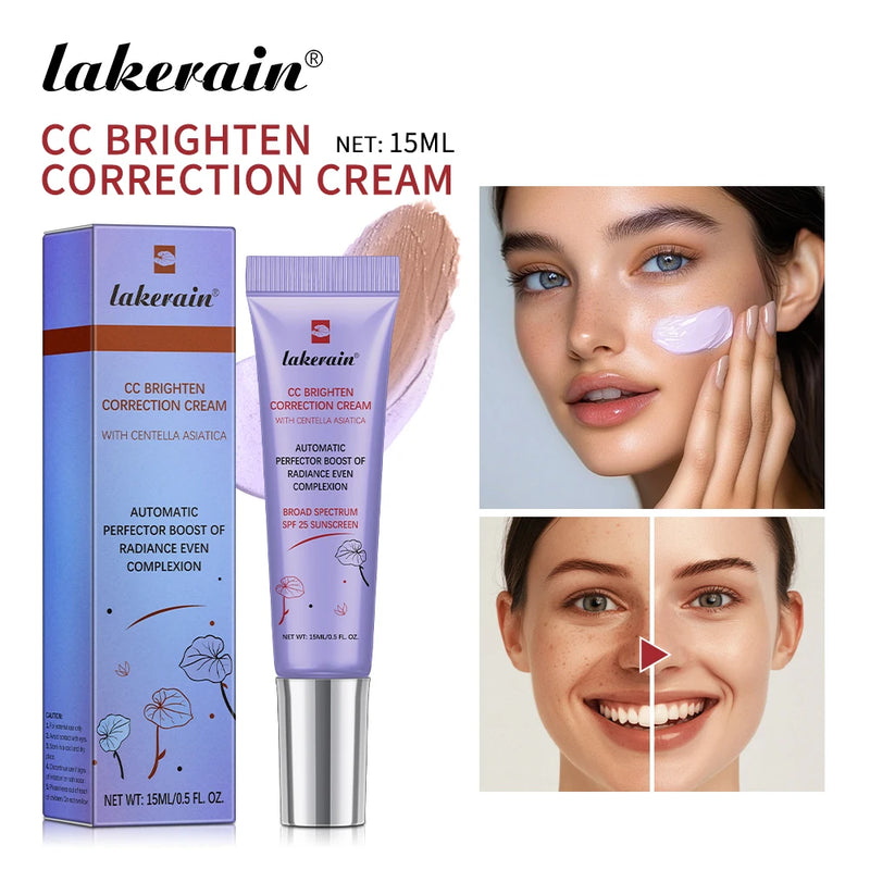 CC Cream Facial com Centella Asiática 45ml ou 15ml – Correção de Cor, Clareamento e Hidratação | Base Natural com Adaptação ao Tom da Pele | ibcccndc