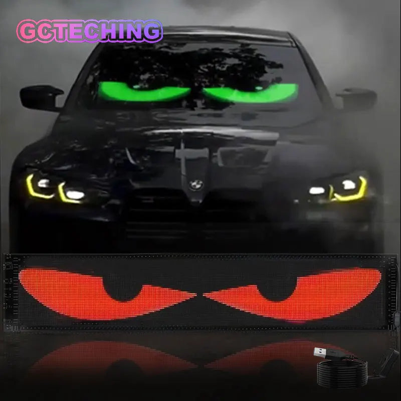 RGB LED Eyes Panel for Truck and Car | Customizable Scrolling Text | Bluetooth App Control | Programmable DIY