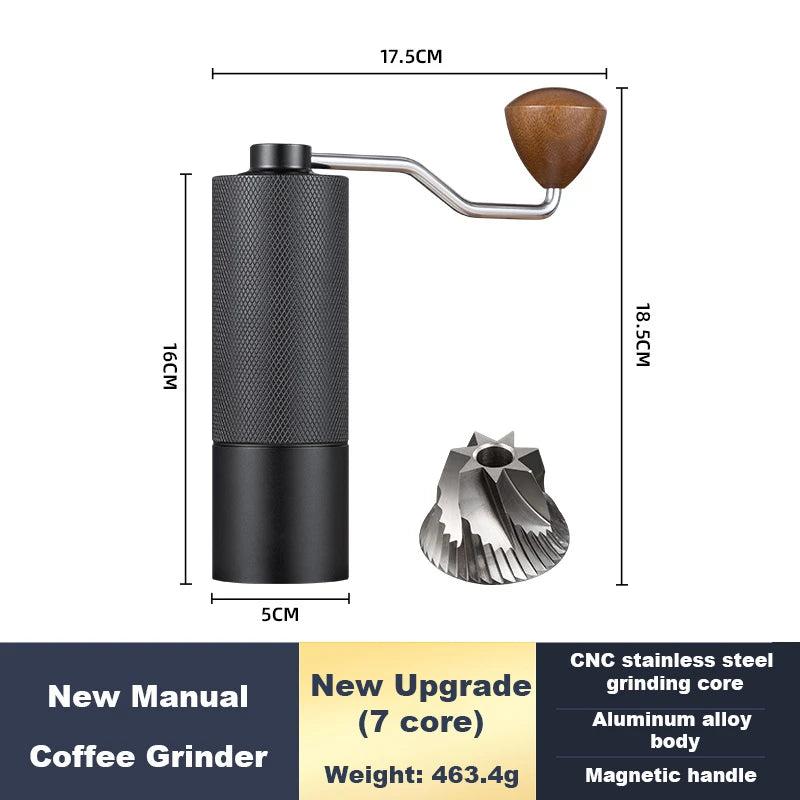 Moedor de Café Manual Portátil em Aço Inox – Ajuste de Moagem e Alta Durabilidade