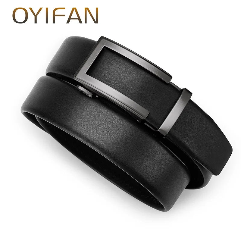 Cinto Masculino de Couro Legítimo com Fivela Metálica – Estilo Casual, Elegante e Durável | OYIFAN