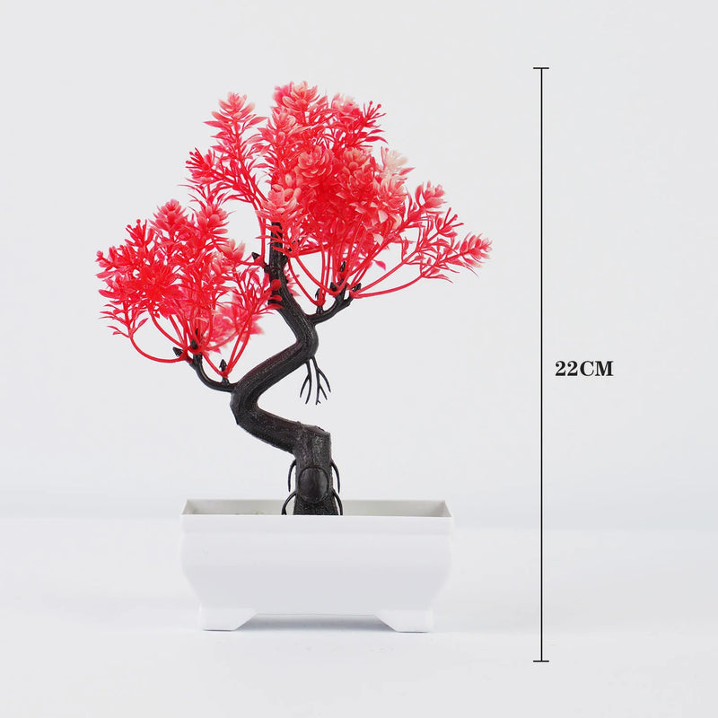Bonsai Artificial Premium em Vaso | Mini Árvore Decorativa Realista | Flores Falsas para Mesa, Jardim, Escritório e Decoração de Interiores