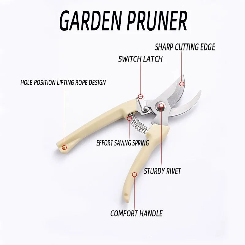Ciseaux à fleurs en acier inoxydable | Coupe précise | Tête droite ou coude | Jardin, Fleurs, Greffe | Confort ergonomique 