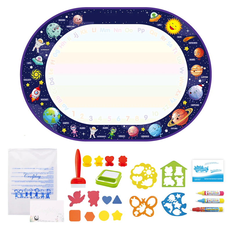 Tapete Mágico de Desenho com Canetas Reutilizáveis – Brinquedo Educativo Montessori