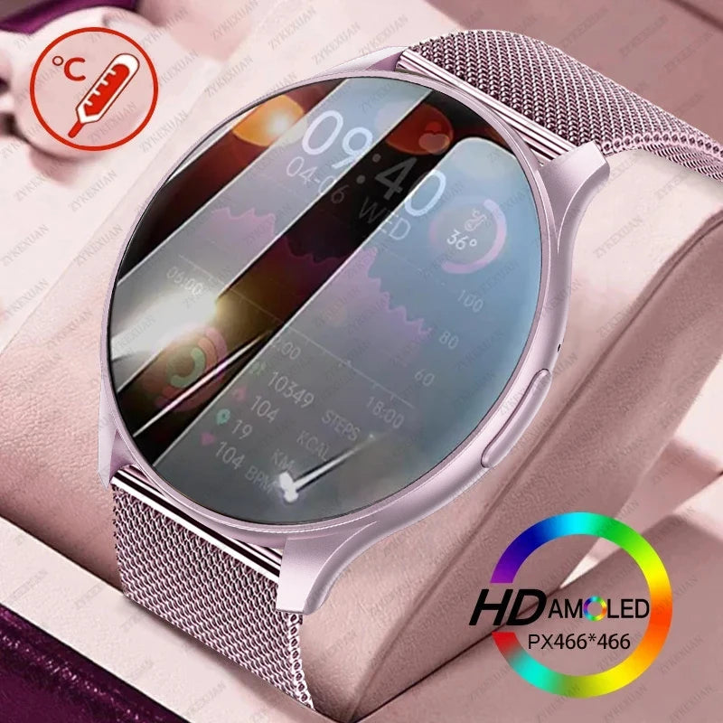 Smartwatch 1,43” AMOLED HD 2025 – Ligações Bluetooth – Compatível com Xiaomi Huawei – Masculino e Feminino