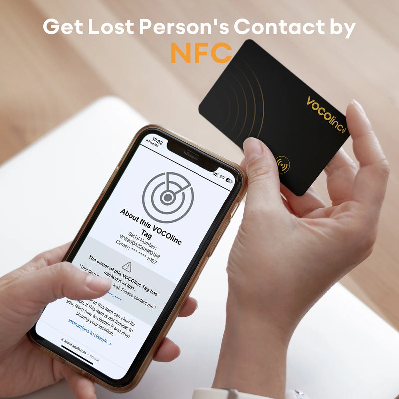 Cartão Rastreador VOCOlinc Fino: Localizador de Itens Smart Tag com Bluetooth e Alarme Antiperda