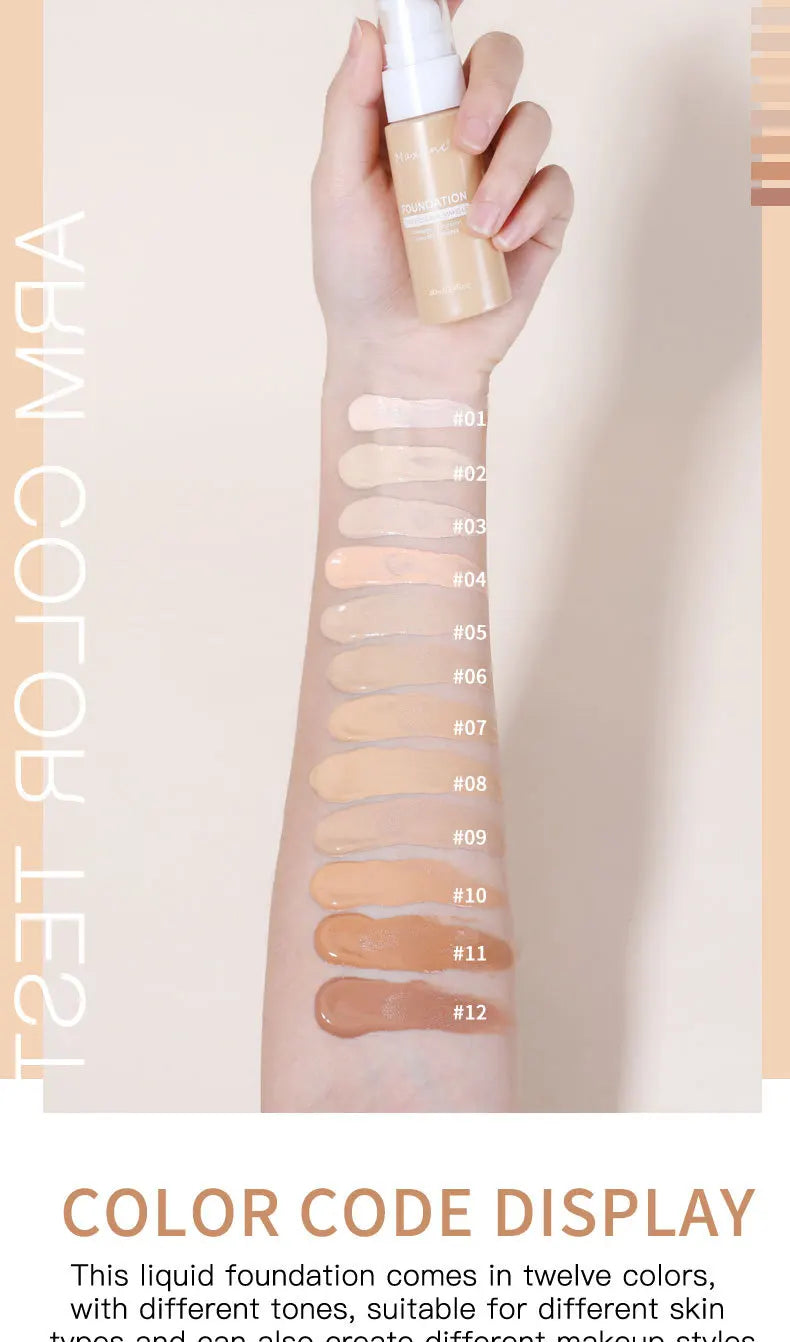 Liquid Foundation with Professional Corrective Effect – High Coverage, Long Lasting, Waterproof and Sweatproof | Natural Finish, Anti-Oil, Allergy Alert
