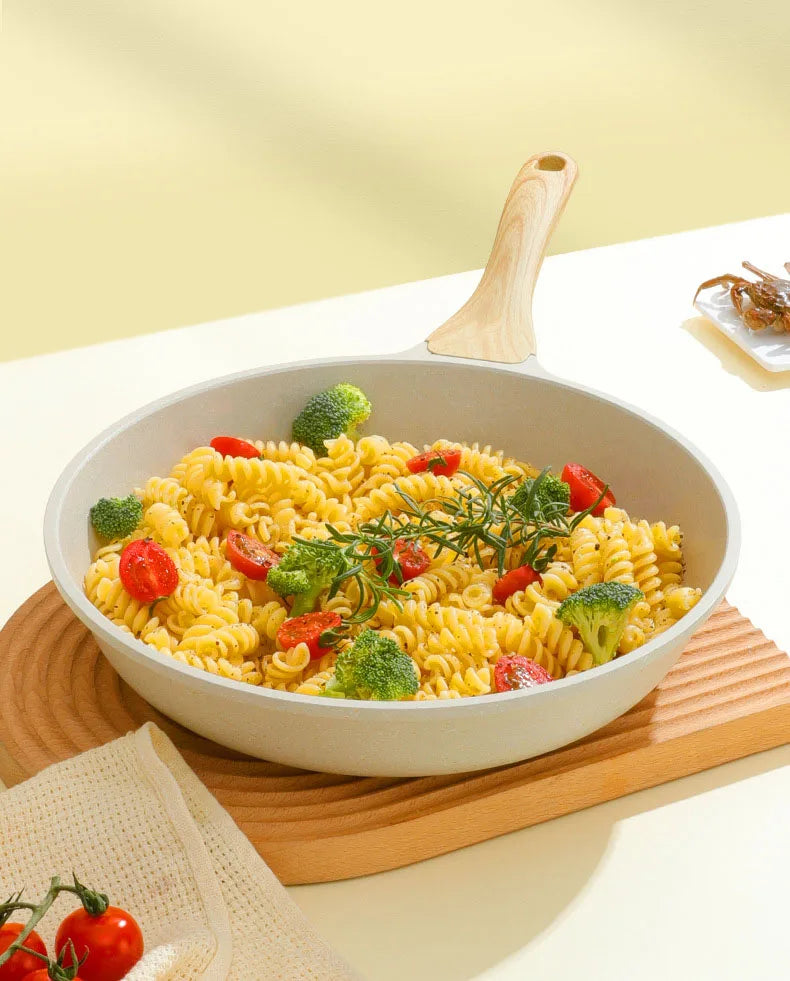 Frigideira Wok Antiaderente Durável de Cerâmica – Para Fogão a Gás e Indução, Ideal para Bifes e Cozinhar com Facilidade