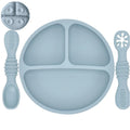 Ensemble en silicone pour enfants : assiette, cuillère à riz et bol avec ventouse et design amusant